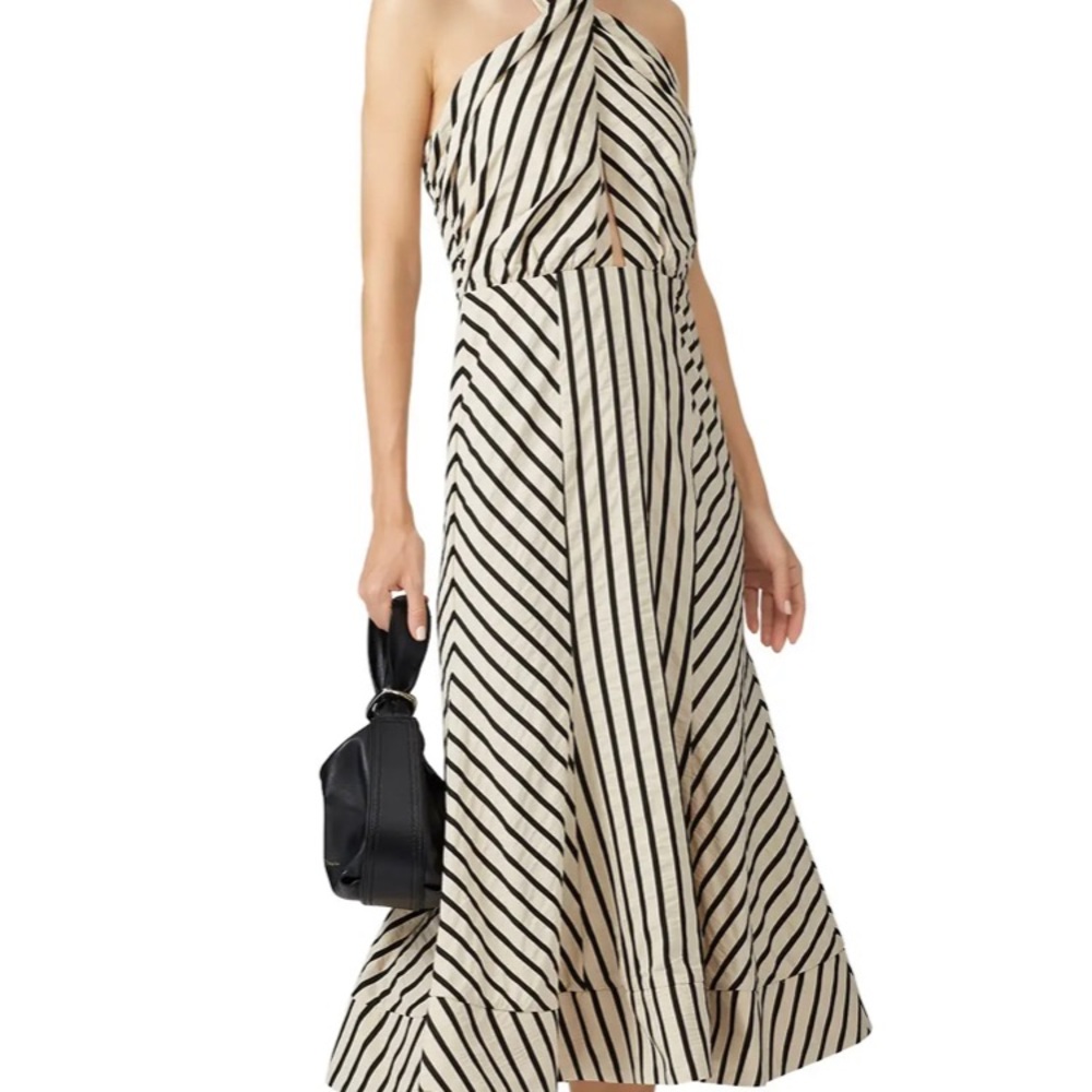 C/MEO Collective Black and White Striped Dress